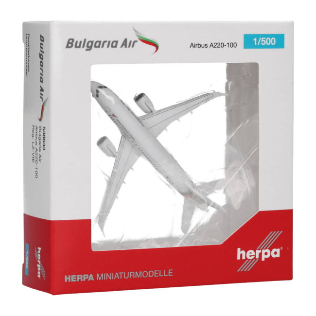 Herpa Wings Flugzeugmodell Bulgaria Air Airbus A220-100 (1:500)